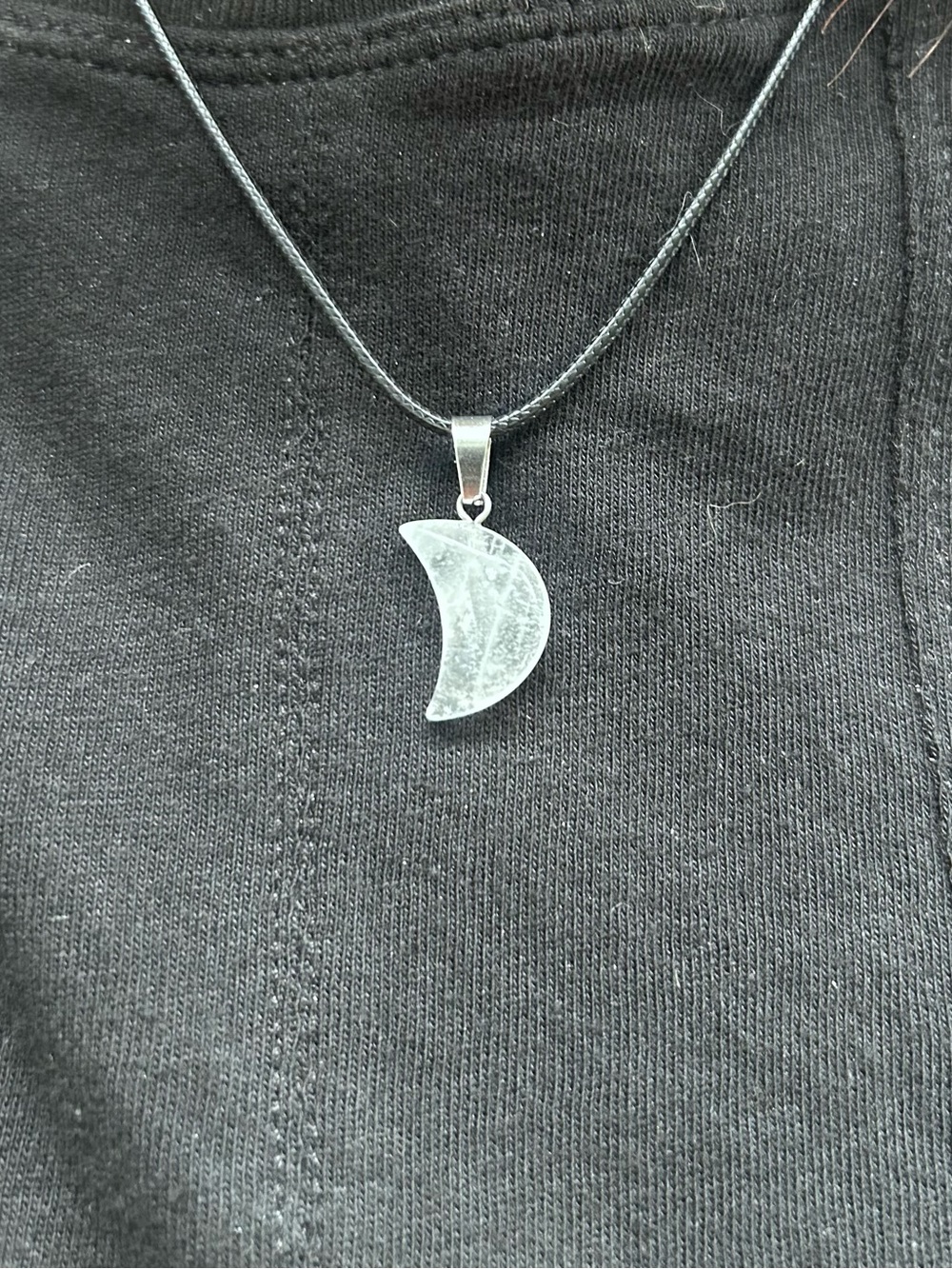 Moon stone Crescent Moon Pendant Necklace